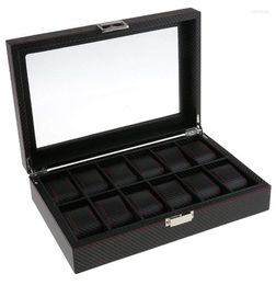 Bekijk dozen Cases Fashion Jewellery Display Case Storage Box 12 Slots Black8773217