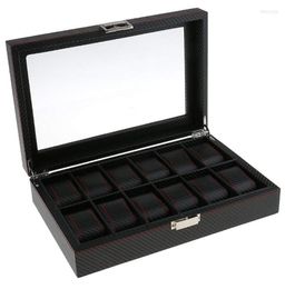 Bekijk dozen Cases Fashion Jewellery Display Case Storage Box 12 Slots Black5192863
