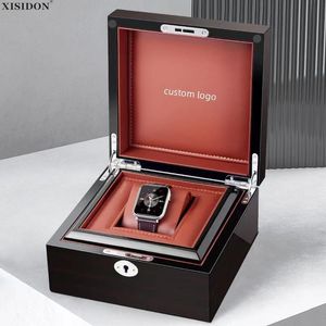 Boîtes à montres personnalisées gratuites à l'intérieur de la boîte à rabat, vitrine de luxe, cadeau de luxe, vernis de cuisson en bois de haute qualité, Shadowboxes 230911