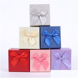 Cajas de reloj Estuches Caja de pulsera de regalo Embalaje Joyería Brazalete duradero Bowknot Caja de almacenamiento Entrega de gota Relojes Accesorios Dhqgz