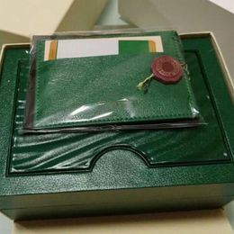 Cajas de relojes Estuches Marca verde Original con tarjetas y papeles Certificados Caja de bolsos para 116660 126660 Relojes280O