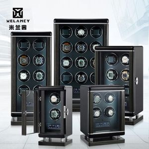 Cajas de relojes Cajas Bobinadoras de madera de alta gama Moda Automática Automática Bobinadora mecánica Almacenamiento Pantalla Gift298e