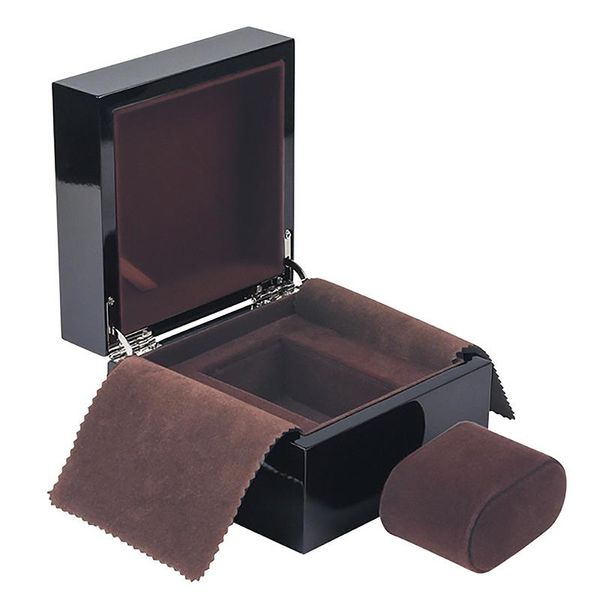 Estuches para relojes Estuches de alta calidad de madera lacada en negro Caja de gama alta Marca Display Square