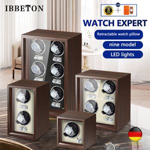 Horlogedozen Gevallen IBBETON Merk Luxe Houten Horloge Winder High-End Lederen Automatische Horloges Doos met Mabuchi Motor Horlogekast Klok Opbergdoos 230724