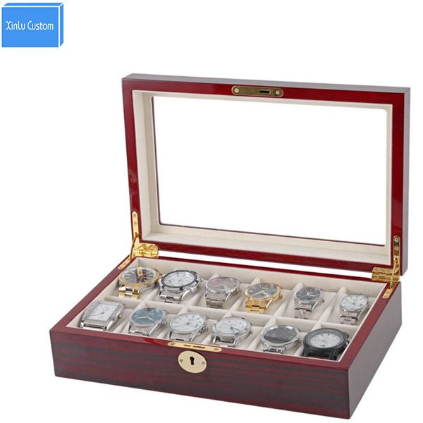 Mira las cajas de las cajas joyas/accesorios/reloj estuche de caja de detecci￳n de storage de madera/bloqueo/ventana para reloj