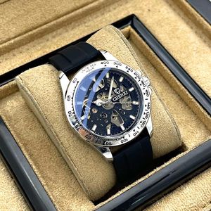Watch Boxes Cases Male Student Fashion Temperament Hollow Casual Men's Automatic Mechanical WatchWatch