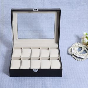 Boîtiers de montre Pu Leather Box Case Professional Holder Organisateur pour les montres d'horloge affichage de bijoux comme cadeau deli22