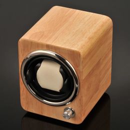 Cajas para relojes Cajas Devanadera única para relojes automáticos Caja de madera maciza de lujo Caja de relojes de almacenamiento mecánico antimagnético de fibra de carbono silenciosa 231216