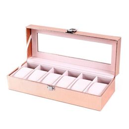 Boîtes de montres étuis spéciaux pour femmes femme fille amie montres boîte de rangement recueillir rose Pu cuir 253N