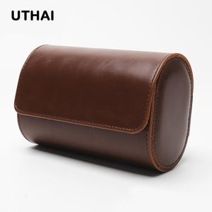 Watch Boxes Cases La boîte de suivi pour homme et femme est une boîte de bras de stockage et d'emballage en cuir de 2 milles très pratique UTHAI U16 230324