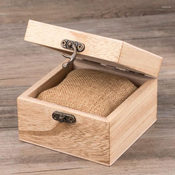 Cajas de reloj Estuches de viaje DIY Caja de madera sin pintar Caja de joyería Caja de embalaje Reloj Hele22