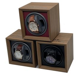 Horlogedozen Gevallen Universele Usb Power Gebruikte Watch Winder Voor Automatische Horloges Mute Mabuchi Motor Mechanisch Horloge Elektrisch Draaibare Stand Box Houten 230719