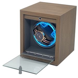 Watch Boxes Cases Watch Winder voor automatische horloges Usb Power gebruikt Wereldwijd dempen Mabuchi Motor Mechanisch horloge Electric Stand Box Omgevingslicht 230603