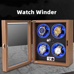 Horlogedozen Cases Watch Winder voor automatische horloges Box Mechanische horloges Rotatorhouder Wood Case Winding Cabinet Storage Luxe Display Boxes 230619