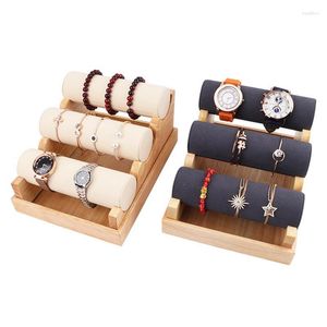 Montre Boîtes Cas Bois 3 Tier Bracelet Stand Titulaire Bijoux Vitrine Affichage De Stockage Collier Bracelet Organisateur Deli22