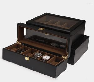 Watch Boxes Cases Wood Wrist Case 6 10 12 Slots Display Uhr Cajas De Reloj Boite Montres Montre Cadeau Horloge Soporte PulserasWatch