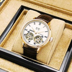 Boîtes à montres Cool Tourbillon Hommes Mode Casual Affaires Squelette Étanche Automatique Mécanique Hommes