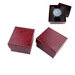 Cajas de reloj Cocodrilo Durable Presente Caja de regalo Caja para pulsera Brazalete Joyería 90 85 50 mm