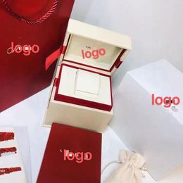 Horlogedozen Designer Echt rundleer Witte kleur Horlogekasten Verpakking Opbergvitrines Met logo Certificaat Geschenktasje