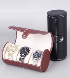 Boîtes de montre F19D Boîte de rangement de bijoux Bouton instantané Emballage Mécanique Cadeau de voyage pour Men9827030