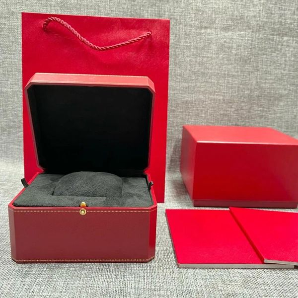 Cajas de reloj Proveedor de fábrica Rojo con caja de madera original Papeles de marca de lujo Tarjeta Puede personalizar AAA Watche