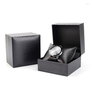 Boîtes de montre mode noir spécialité carton organisateur boîte PU Table oreiller pastille affichage étui d'emballage