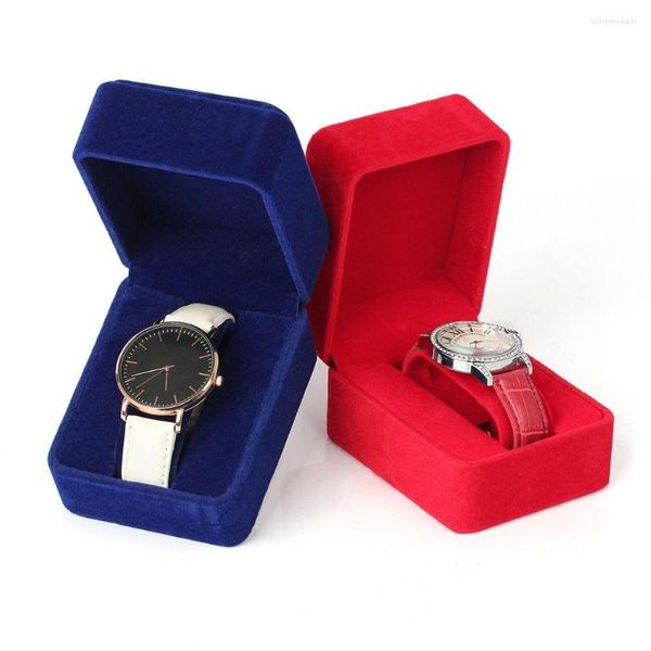 Montres Boîtes Flanelle Emballage Boîte Cas Présentoir Noir Bracelet Bijoux De Stockage Organisateur Pour Femme Homme Cadeau En Gros