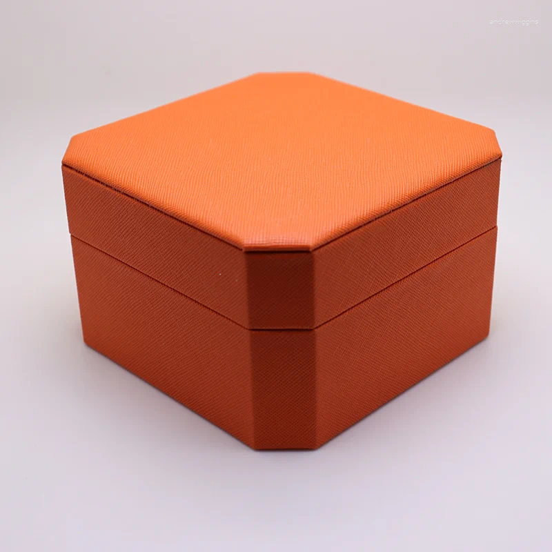 Boîtes à montres Flip Freative Boîte en cuir PU personnalisée octogonale