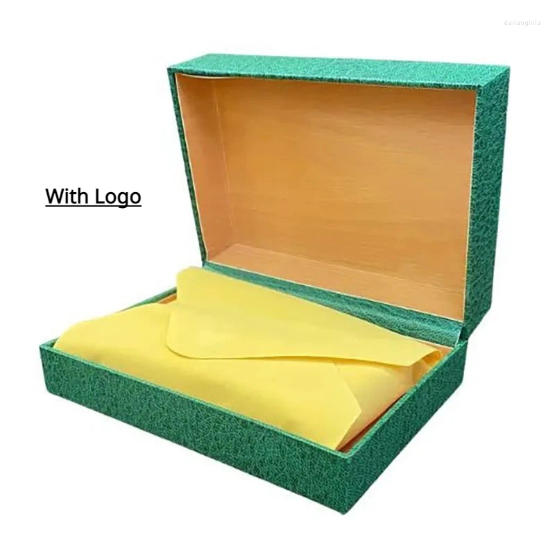 Scatole di orologio Green Case Storage Box Luxury Shock Mechanical Organizer Meccanical Organizer personalizzato con regalo di imballaggio del logo