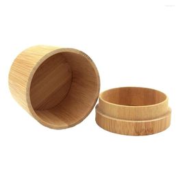 Bekijk dozen handgemaakte natuurlijke bamboe houten opbergdoos polshorloge single slot case