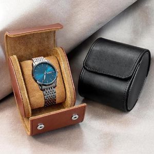 Boîtes à montres en cuir, boîte de rangement pour la maison, anti-poussière, couture de voiture, PU rétro Portable, affichage de protection haut de gamme