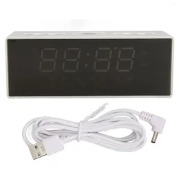 Cajas de relojes con espejo LED, relojes electrónicos, Monitor de temperatura ABS, despertador Digital, 3 niveles de brillo para sala de estar y oficina