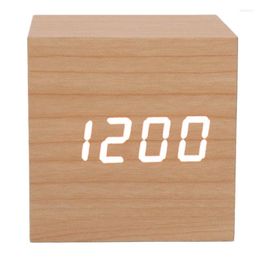 Boîtes de montre LED horloge en bois grand affichage alarme numérique en bois pour la décoration de la maison