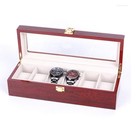 Cajas de reloj de lujo con 5/6 ranuras, caja de madera, soporte de madera para hombres y mujeres, organizador de relojes, organizadores de joyería, gota