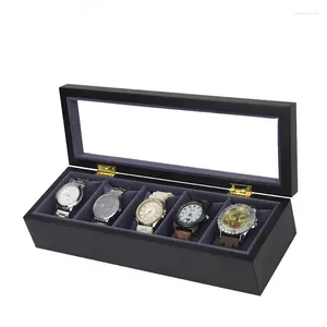 Boîtes de montres de luxe à 5 chiffres, peinture blanche mate, boîte en bois, boîtier d'horloge, maintien de l'heure, bijoux, affichage de cadeaux, organisateur de rangement