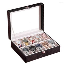 Horlogedozen Luxe doos Leer Transparant Dakraam Opbergtas Heren Dames Mechanische horloges Display Organizer Accessoire