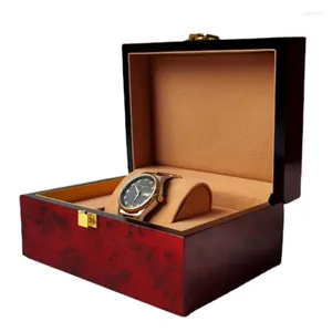 Boîtes à montres, boîte de luxe, mallette de rangement en bois avec serrure, organisateur de sauvegarde Portable, antichoc, voyage sûr, emballage cadeau