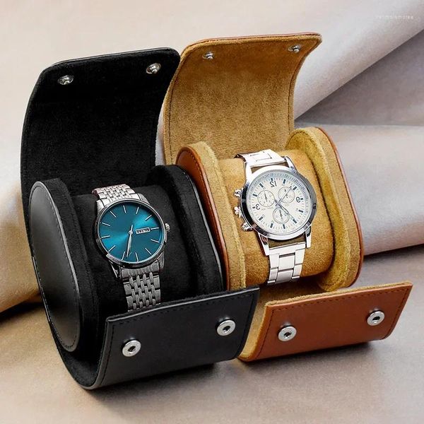 Boîtes de montre Boîte de rangement en cuir de luxe Montres Organisateur Afficher les accessoires de voyage portables pour les cadeaux pour hommes