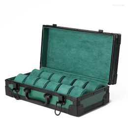 Bekijk dozen luxe organisator voor mannen aluminium legering koffers horlogemaker case opbergdoos display cadeau