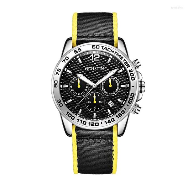 Cajas de reloj Hombre Estudiante Deportes Ocio Nylon Tela Cinturón Impermeable Luminoso Multifunción Hombres