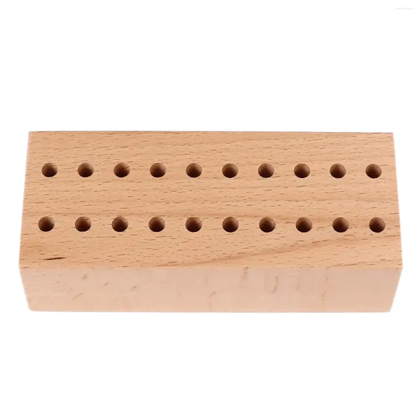 Boîtes de montres, porte-pinces, organisateur de tournevis, 20 trous, présentoir en bois de hêtre, Base de coupe en bois pour le rangement