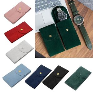 Boîtes de montre Portable flanelle tissu pochette sac de rangement unique organisateur de voyage affichage pour hommes et femmes goutte