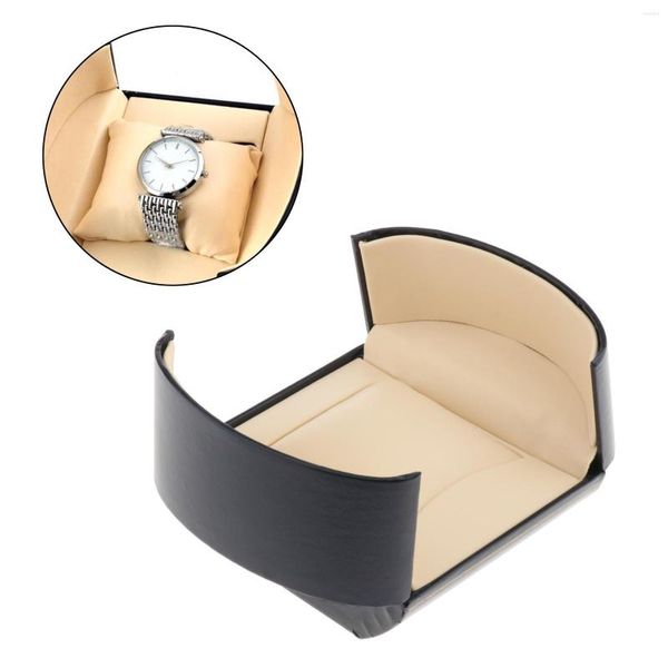 Boîtes de montres Portable Single Slot Smart Travel Storage Case Box Soft Interior Coussiné Bijoux Organisateur Cadeau Pour Tenir Montre-Bracelet