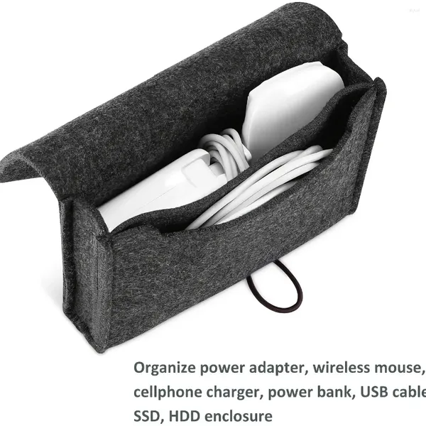 Boîtes de montée Adaptateur Power Case de rangement Sac de rangement en feutre Accessoires électroniques portables Organisateur de câble de voyage USB