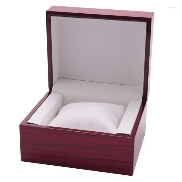 Boîtes de montre Boîte en bois unique Vin Rouge Stockage Cadeau Vitrine Mécanique