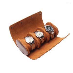 Horlogedozen Opbergdoos 3 slots PU-leer Organizer Case Sieraden Display Flanellen voering Draagbaar polshorloge