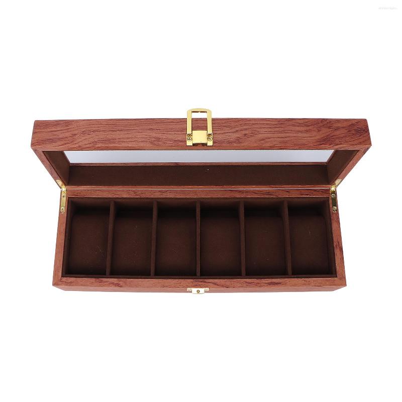 Watch Boxes Storage Box Case 6 Slot Luxury Display Organizer For Jewelry K