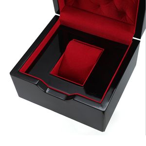 Cajas de reloj Fabricantes de alta calidad negro de gama alta lacado abatible almacenamiento de madera maciza caja de regalo de joyería embalaje 01