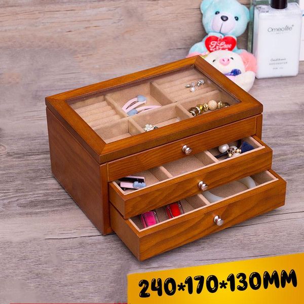 Cajas de reloj Caja de almacenamiento de madera para hombres Caja para presentación de joyas para mujer Decoración de uso doméstico