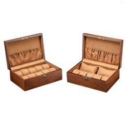 Cajas para relojes, caja de madera, soporte de almacenamiento de Estuche De Viaje para hombres y mujeres, escaparate de brazaletes, organizador bloqueable, regalo de cumpleaños